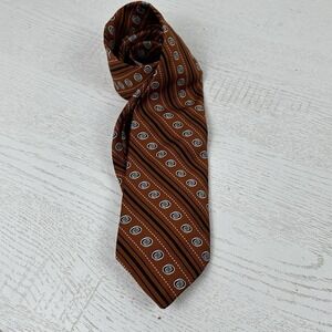 G S Harvale And Co New York Tie Orange Stripe Spinning World Vintage